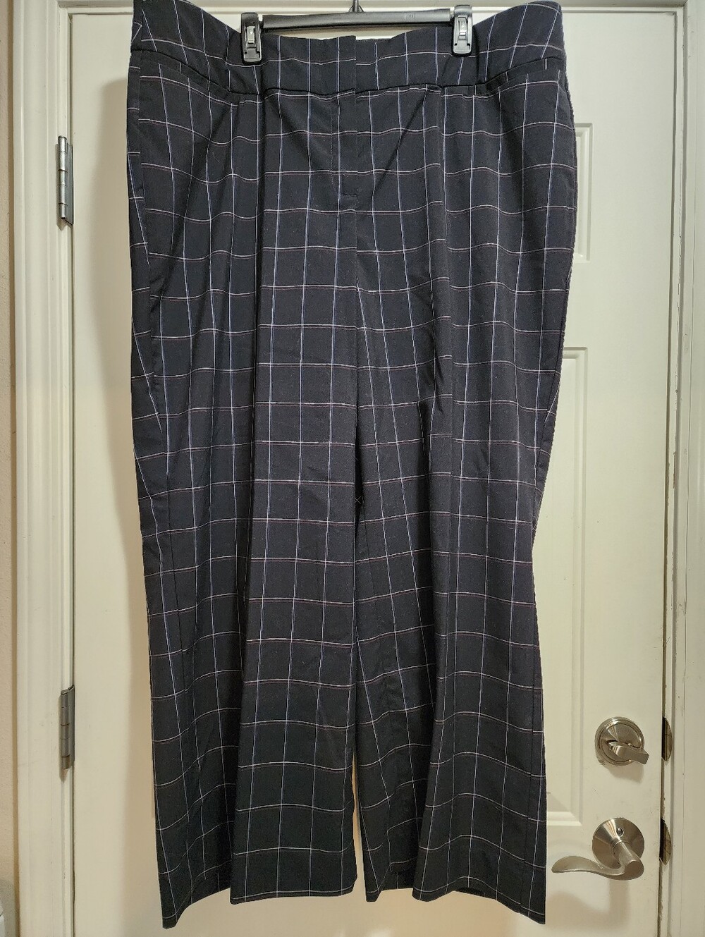 Lane Bryant Allie Size 24S Windowpane Plaid Wide-Leg Dress Pants Like New